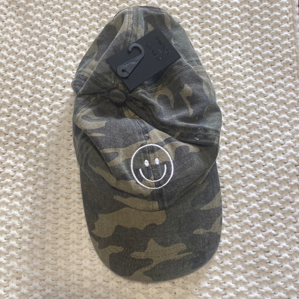 David and Young camo smiley face cap